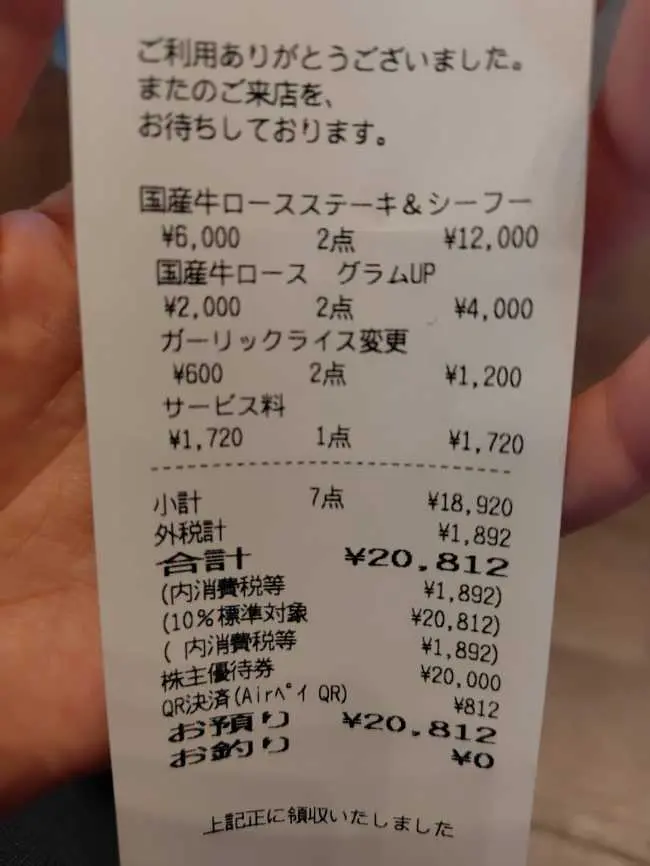 ティーケーピーの株主優待】鉄板焼 天燈Ran Tanで使ってみた