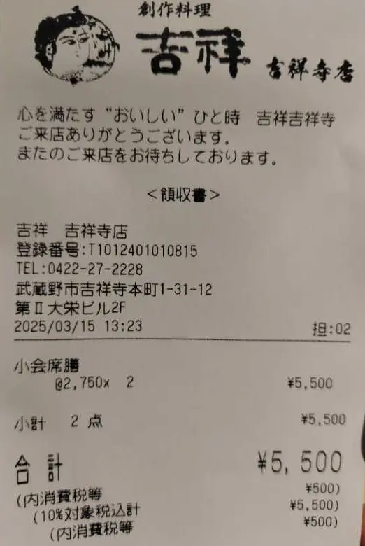 飯田グループHDの株主優待】吉祥 吉祥寺店で使ってみた！ | やまめぐらし！